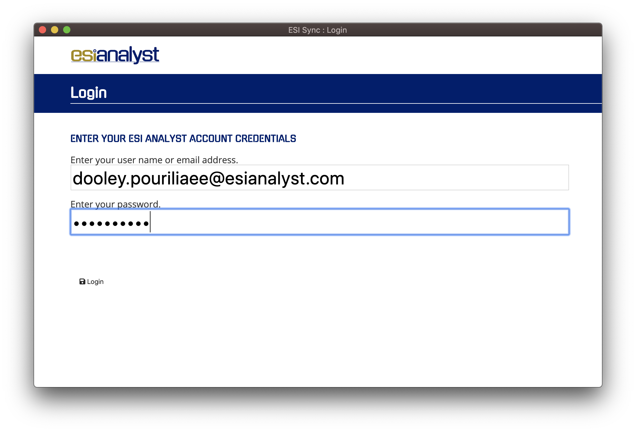 CloudNine Analyst How To Login To ESI Sync